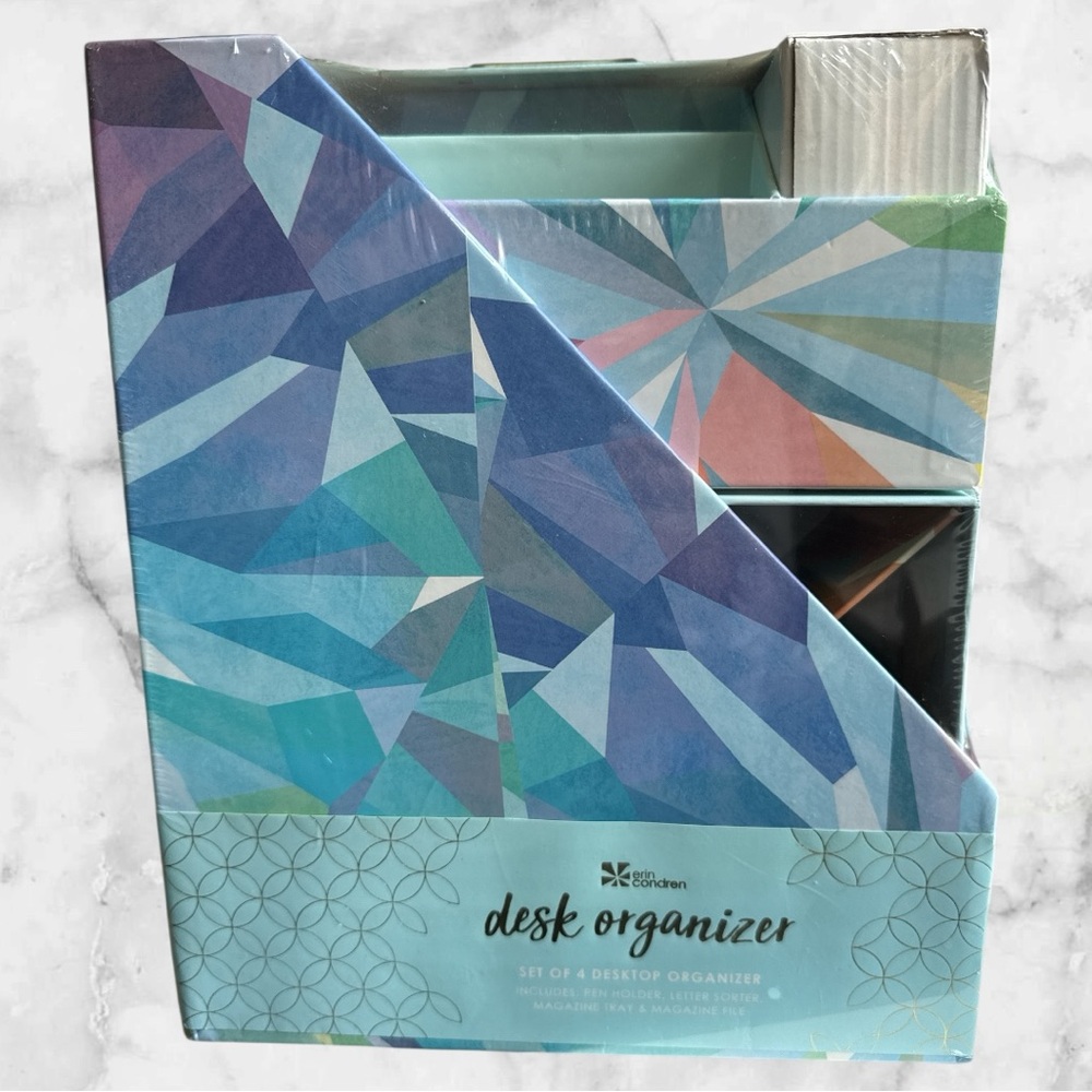 Erin Condren Kaleidoscope Desk Organizer Set, New In Box